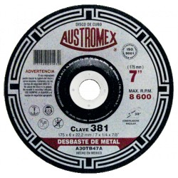 DISCO DESBASTE 7"X1/4"X7/8" *381*597* AUSTROME - Envío Gratuito