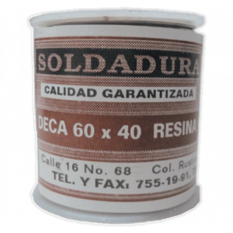 SOLDADURA ESTAÑO CARRETE SOLIDO DE 40X60 1/8" - Envío Gratuito