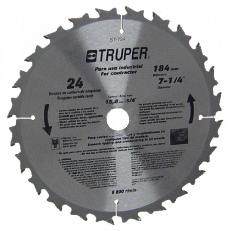DISCO CARBURO TUNGSTENO 71/4"-40 DTS.ST-740 TRUPER - Envío Gratuito