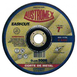 DISCO METAL C/CAZ. 7"X1/8"X7/8" C-2008 EASY-CUT - Envío Gratuito