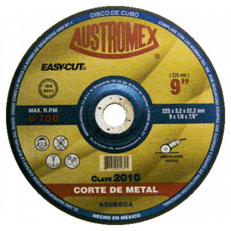 DISCO METAL C/CAZ. 9"X1/8"X7/8" C-2010 EASY-CUT - Envío Gratuito