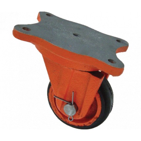 RUEDA NARANJA 10" GIRATORIA FIERRO-VULCANIZ. G - Envío Gratuito