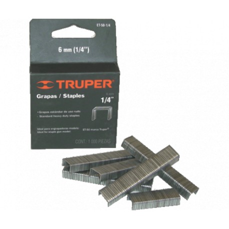 CAJA DE GRAPAS 1/2" 1,000 PZAS ET-50-1/2 TRUPER - Envío Gratuito