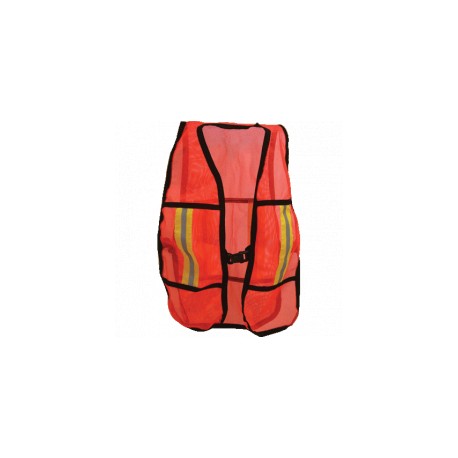 CHALECO DE MALLA COLOR NARANJA C/CINTA REFLEJAN - Envío Gratuito